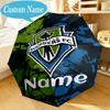 Custom Name Umbrella Seattle FC Crest Umbrella 8-Frame for Travel, Camping, Casual Lightweight Portable, Essential for Family Gifts
