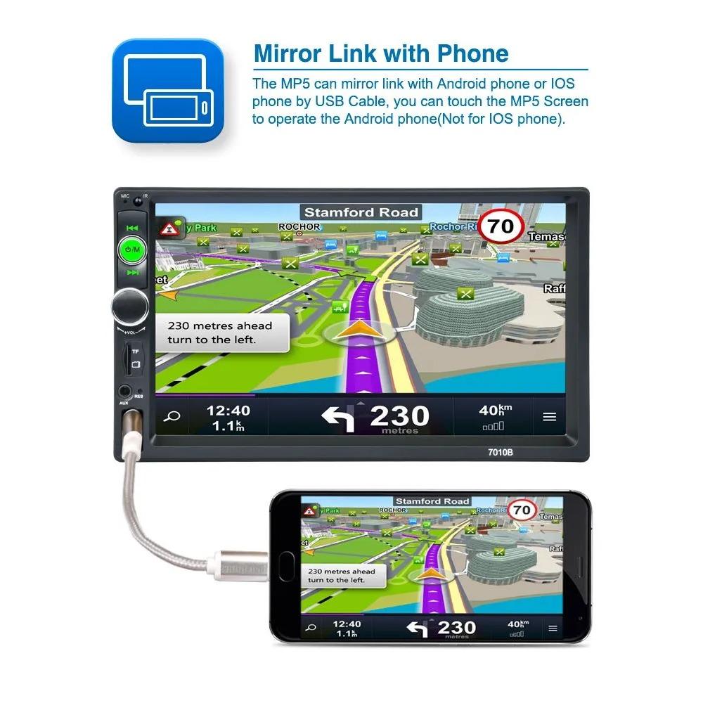 7-дюймовый 1DIN MP5 автомагнитола 7010B/7012B/7018B/7023/универсальная, сенсорный дисплей, FM, USB, Bluetooth, AUX мультимедиа с экраном