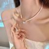 RUI RUI YU Temperament Natural Freshwater Special-shaped Pearl Necklace Mother-of-pearl Love Pendant Clavicle Chain Light Luxury Niche Choker Necklace