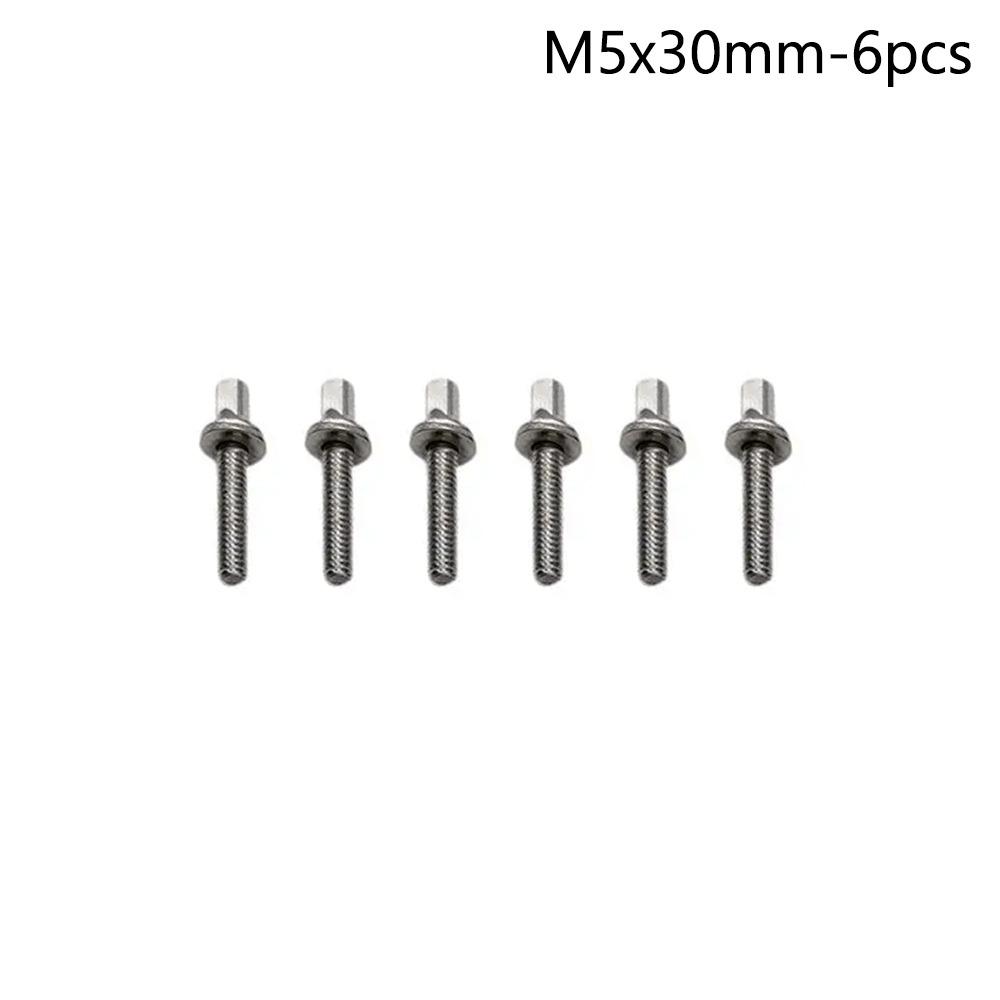 6Pcs Strong Drum Tension Rods with Washers Drum Tight Screw Drum Lug Bolts  for Jazz Drums Repair