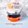 European & American Round Three-Compartment Disposable Lunch Box, Thickened Transparent Black Container for Takeaway Packaging