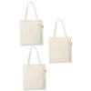 Сумка тканевая без рисунка 35х40 с ручкой натуральный, 3 шт.