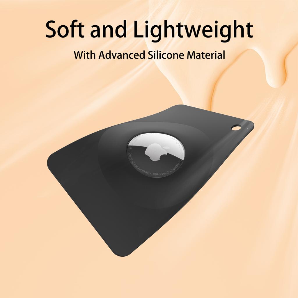 Compatible with Apple AirTag Silicone Card Sleeve Anti-Lost Protective Case Cover,with Front Back Film Set