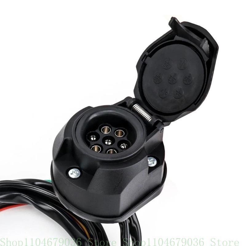 High Compatibility 7 Pin Trailer Socket Cable Flexible Spring Design for Smooth Connection in Various Weather Conditions