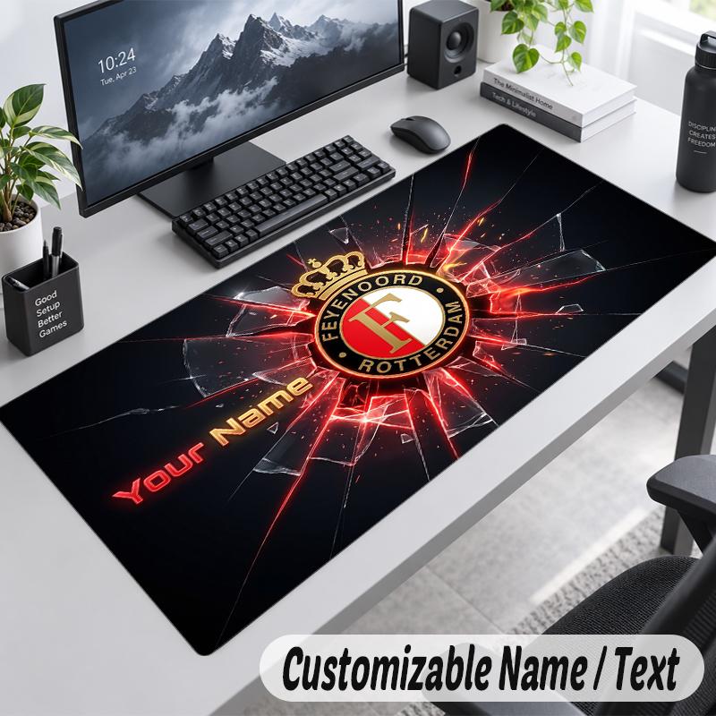 Custom Name Text Mouse Pad Feyenoord Personalized Desk Pad For Work And Gaming