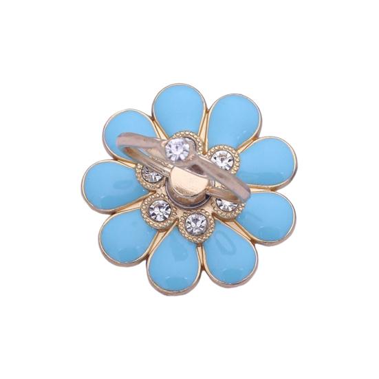 Прочный кронштейн для кольца на палец Уникальный металлический держатель для телефона в форме цветка со стразами, работающий одной рукой, ленивый держатель