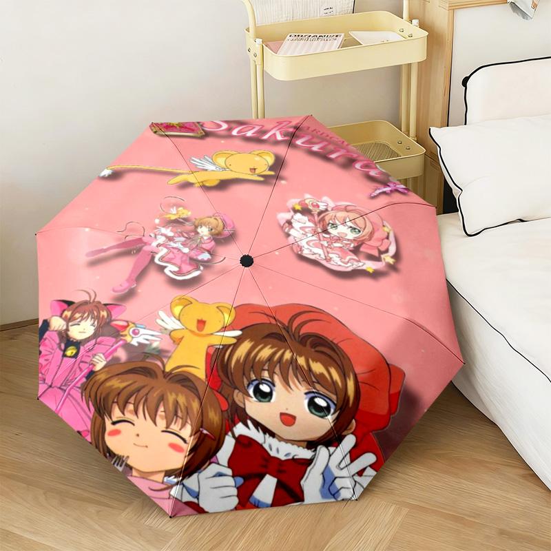 1PC Cardcaptor Sakura Characters Automatic Umbrella - Suitable Travel Outdoor Portable Umbrella Birthday Gift Daily Essentials