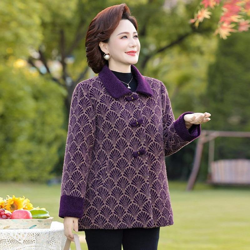 Бабушка новая зимняя мать зимняя норка женское пальто бархат пожилые утолщенные среднего возраста теплые женщины