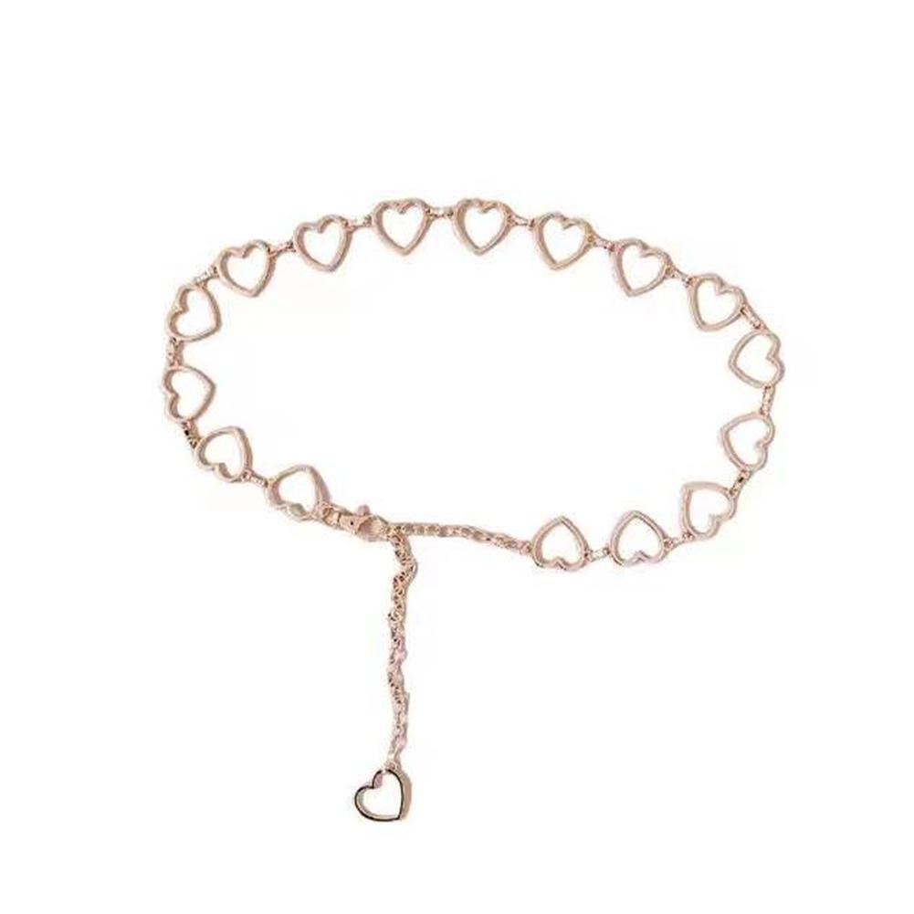 Women's Metal Waist Chain Fashion Heart Versatile Personalized Women's Waist Waistband Chain Be F3C5