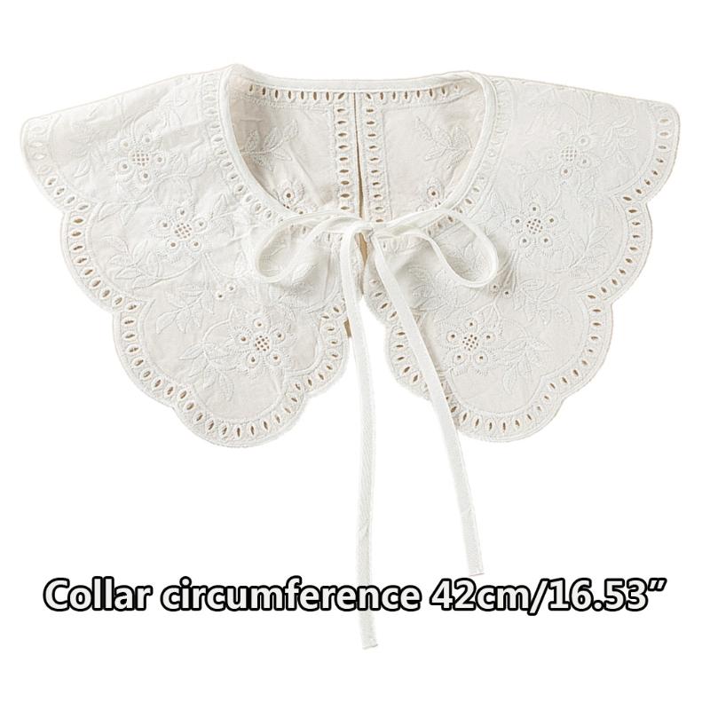 Korean Style Decorative Fake Collar Shawl Wrap Hollow Out Embroidery Sunflower Leaves Lace Necklace Vintage Short Poncho Capele