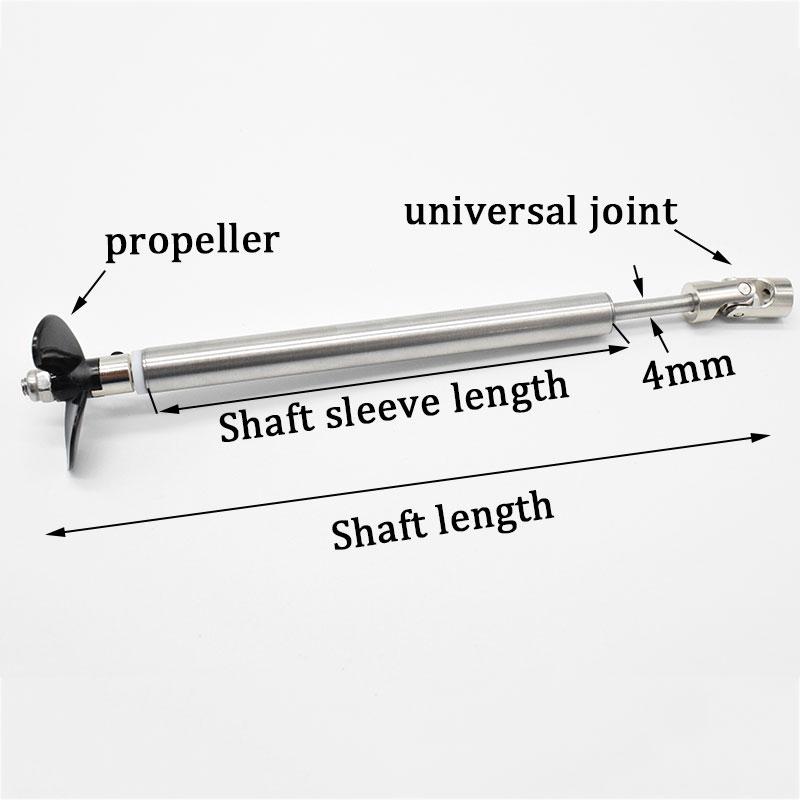 Rc Boat Drive Shaft Kit 4mm Stainless Steel Transmission Shaft + Universal Joint + Propeller Fits For DIY Rc Model Boat