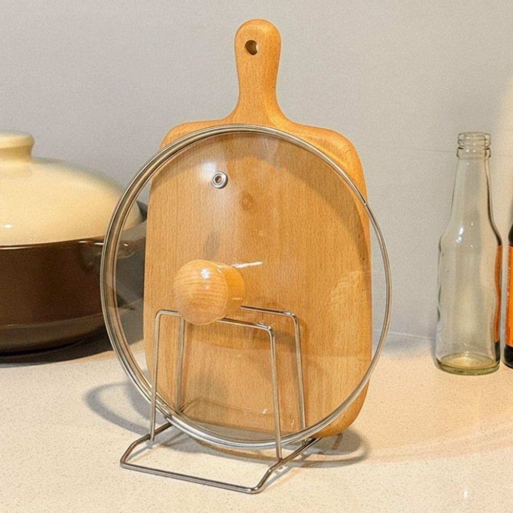 Non-Slip Chopping Board Holder Space Saving Pot Pan Lid Holder  Kitchen Storage