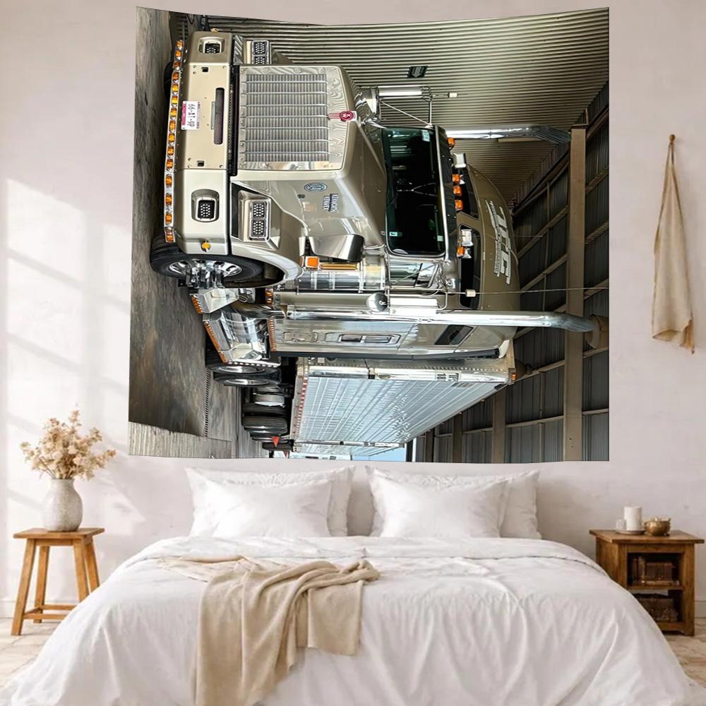 Kw Heavy Trucks Wall Decor Tapestry Art For Pet Memorial Birthdaywedding Party Backdrop Family Gift