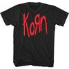 Korn Черная футболка с коротким рукавом для взрослых Красный логотип Винтажный стиль 90-х Nu Metal Графические футболки