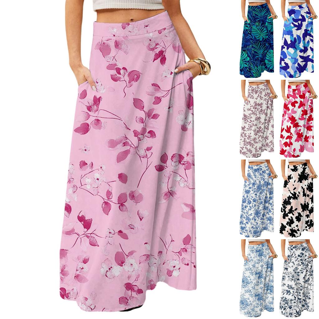 Women's Flowing Maxi Dress Regular Casual Summer Floral Print Bohemian  Skirt