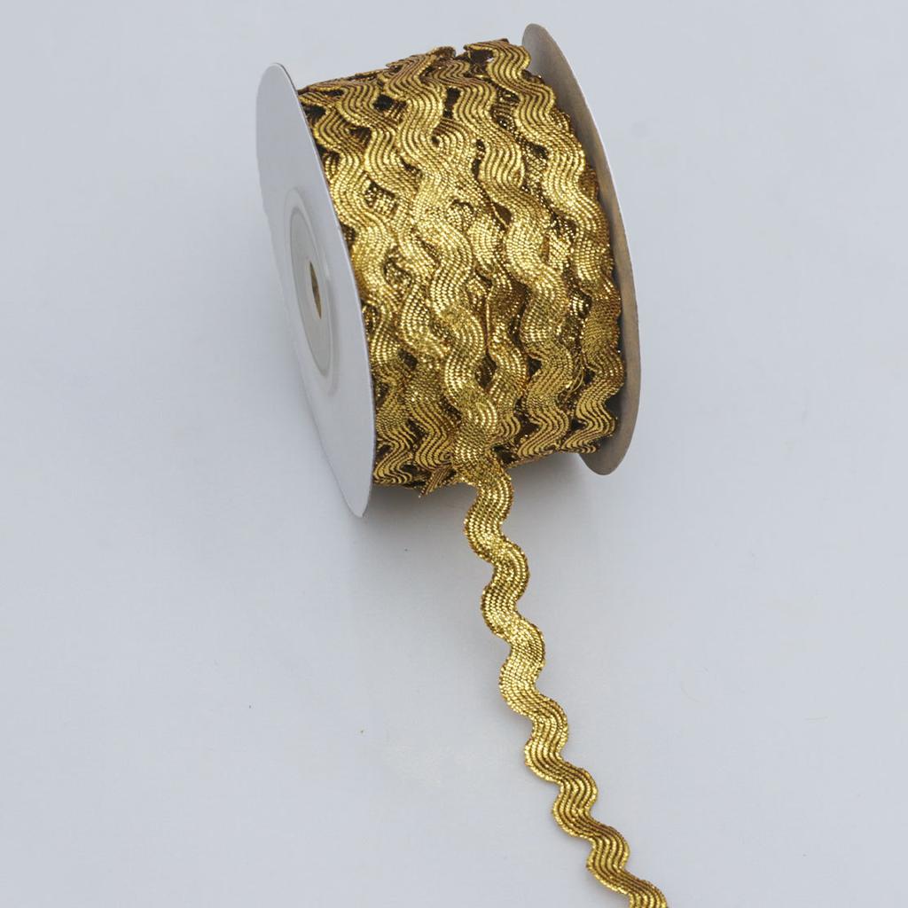 Сделай сам романтическая 5 мм цветная золотая и серебряная волнистая изогнутая лента S-образный край волнистая лента в форме полумесяца ручная работа своими руками бижутерия кружевная лента