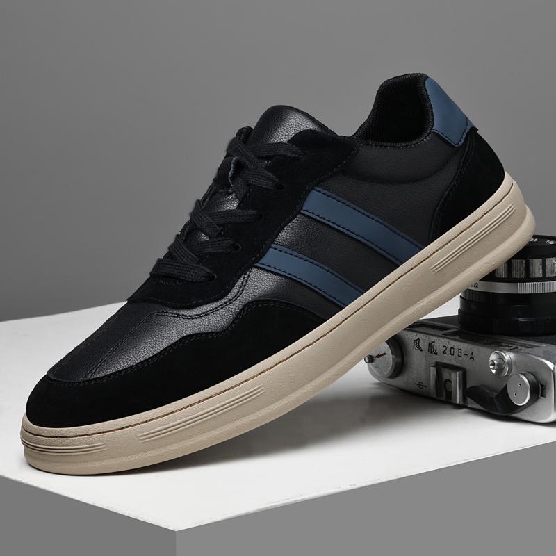 Fashion Male Shoes Stylish Mens Sneakers Male Comfortable Casual Shoes Genuine Leather Skate Shoes Men All-match Men's Vulcanize Shoes