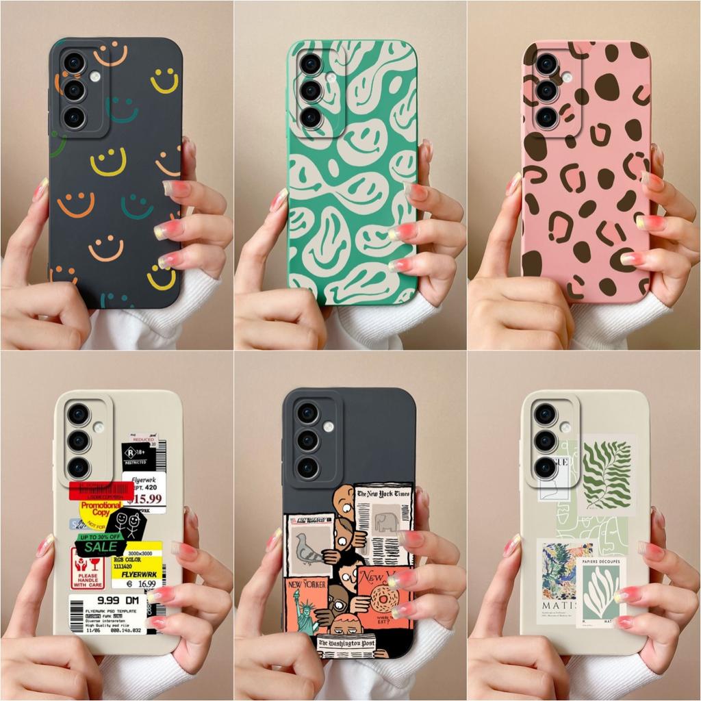 For Samsung Galaxy M15 A55 Ultra F15 A15 S24+ Case Popular Fashion Labels Anti Drop Matte Soft Liquid Silicone Shockproof Phone Cover Capas For Galaxy