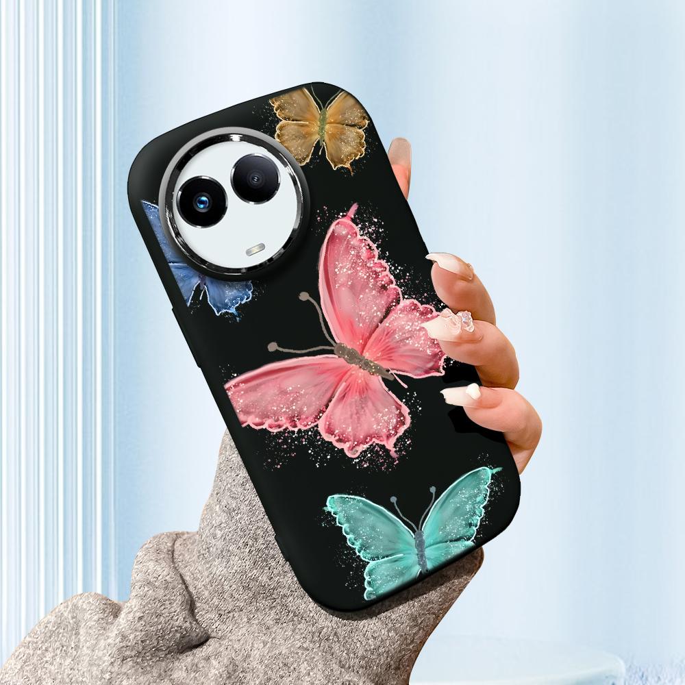 Сплошной цвет с серебряным краем линзы, жирный корпус, мягкий ТПУ, жидкий силиконовый чехол, противоударный чехол для телефона для OPPO Reno Realme OnePlus