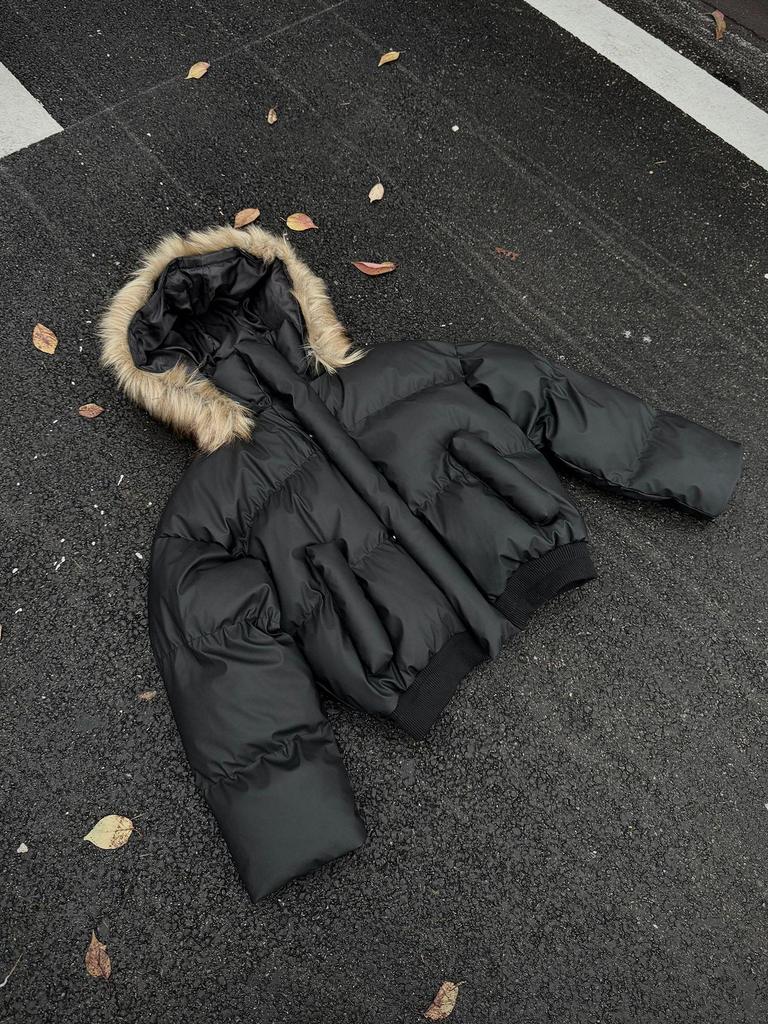 Мужская высококачественная куртка Zuo Shan Diao с капюшоном и меховым воротником, утолщенный хлопковый утеплитель, искусственная кожа, теплая куртка-пуховик