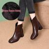 2025 British-Style Women's Chunky Heel Soft Leather Ankle Boots - Comfortable, Warm, Square Toe for Autumn/Winter