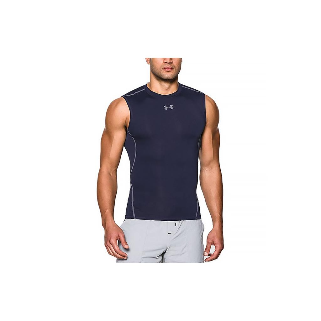 Under Armour Ua Regular Fit Дышащая компрессионная спортивная рубашка Мужская топы Темно-синяя 1257469-410