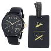 Box Exclusive BOX Chronograph Watch Travel Tag Name Tag Black Gold Black Gold AX7105 Watch [Armani Exchange] Men's [Special Set] [Item]