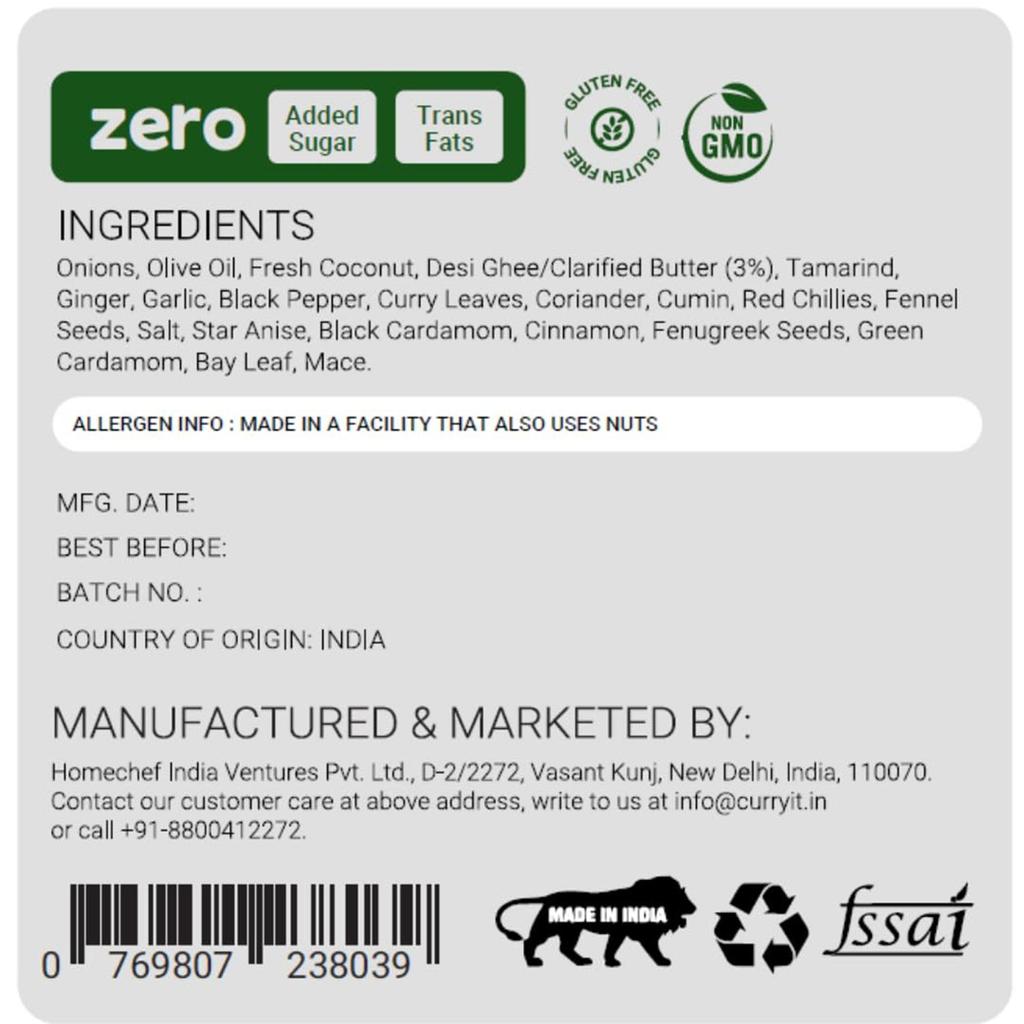 CURRYiT Chettinad Masala Chicken Curry Paste 8.8oz Just Add Chicken, Mutton, Egg