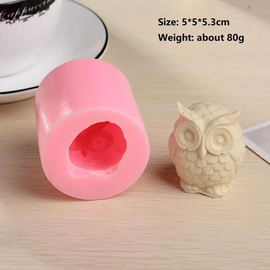 3D форма для ароматерапевтической свечи в виде совы, силиконовая форма животного, форма для изготовления свечей ручной работы из воска, силиконовая форма для смолы, форма для изготовления свечей