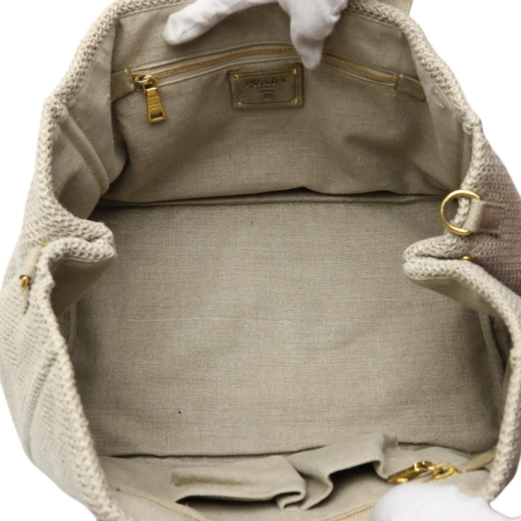 PRADA canvas Canapa Tote Bag canvas beige Women Used