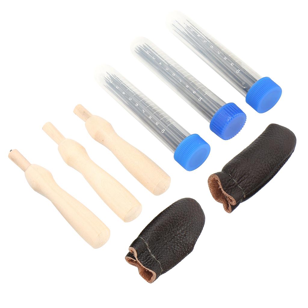 Набор игл для валяния Принадлежности для войлока из шерсти с иглами для прокалывания Ящик для хранения Деревянные штампы для пальцев