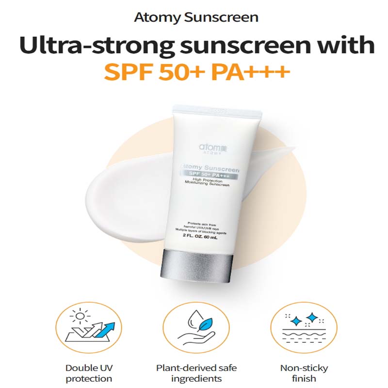 Atomy Солнцезащитный крем White - SPF 50+ PA+++, широкий спектр защиты от УФ-излучения, легкий и нежирный, 60 мл