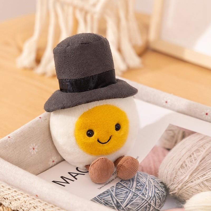 Adorable Plush Boiled Egg Graduation Gift With Cap For Friends And Classmates