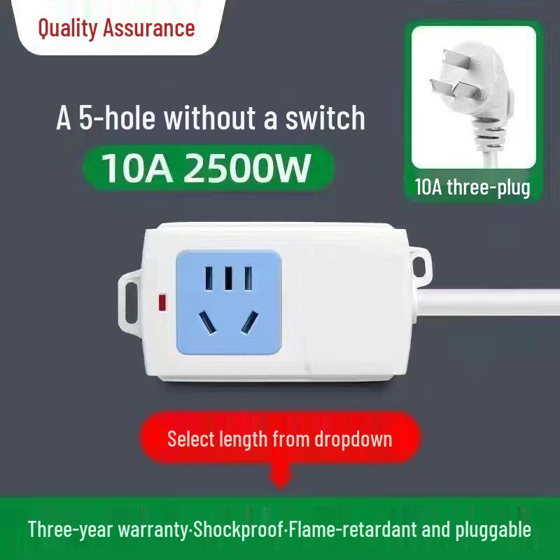 Genuine Pure Copper Wireless Power Strip Extension Cord for Household or Dormitory Use.