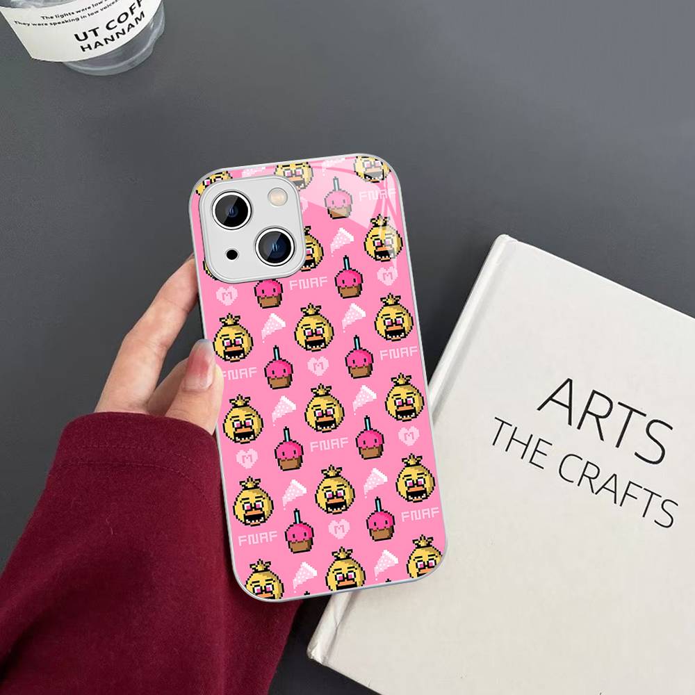 Fnaf Five-nights-At-Freddys Аниме Для iPhone 14 13 12 Mini 11 Pro XS Max X XR 14 Plus Закаленное Стекло Чехол