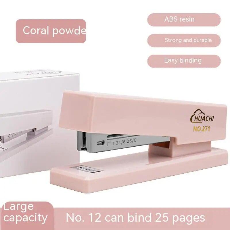 Fashion Stapler Desk Binding Binder Book Durable Paper Stapling Fashion Colors School Supplies Stationery Office Accessories
