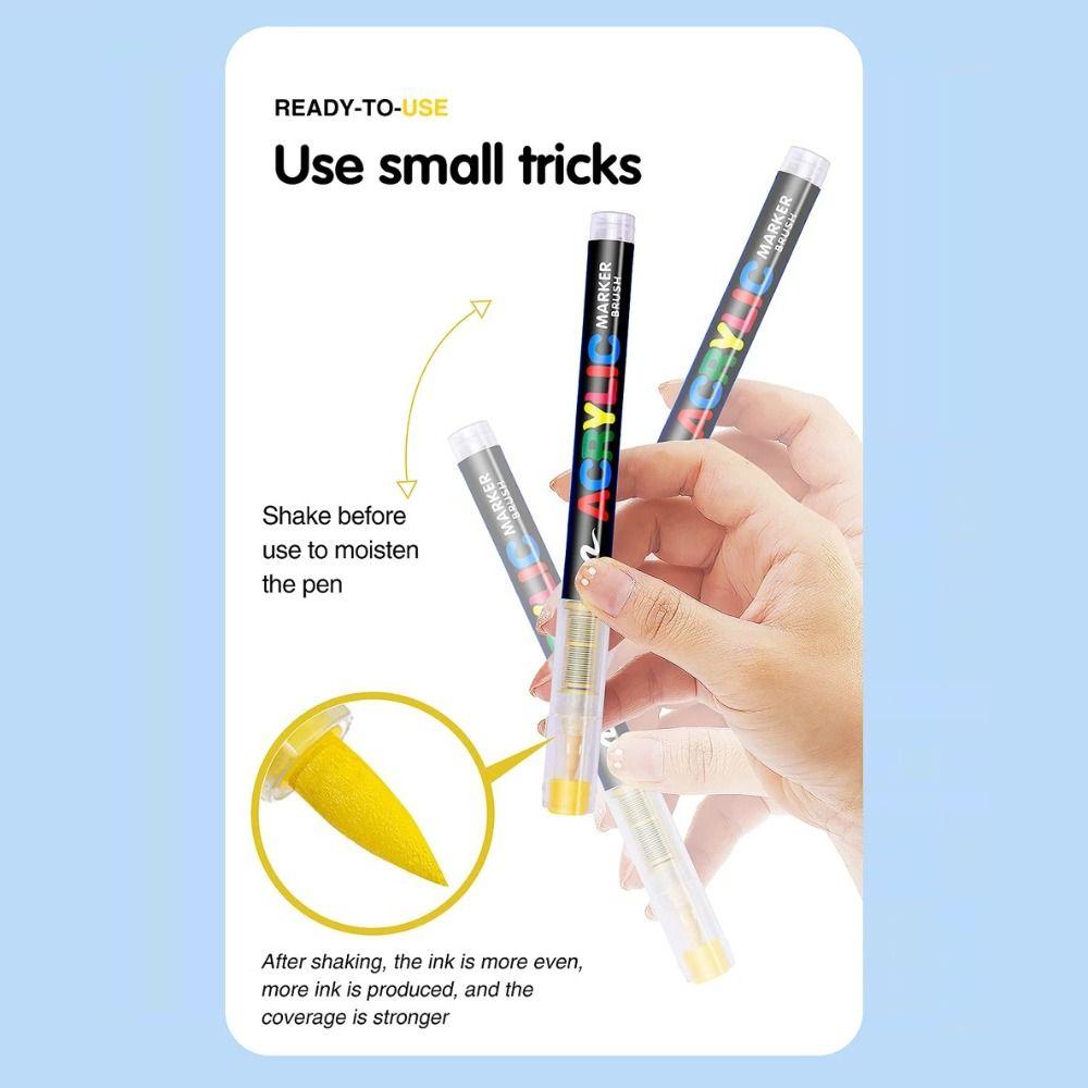 12/24/36/48/60/72/100/120 Colors Acrylic Paint Pens Christmas Gift Rock Painting Pens  Stone