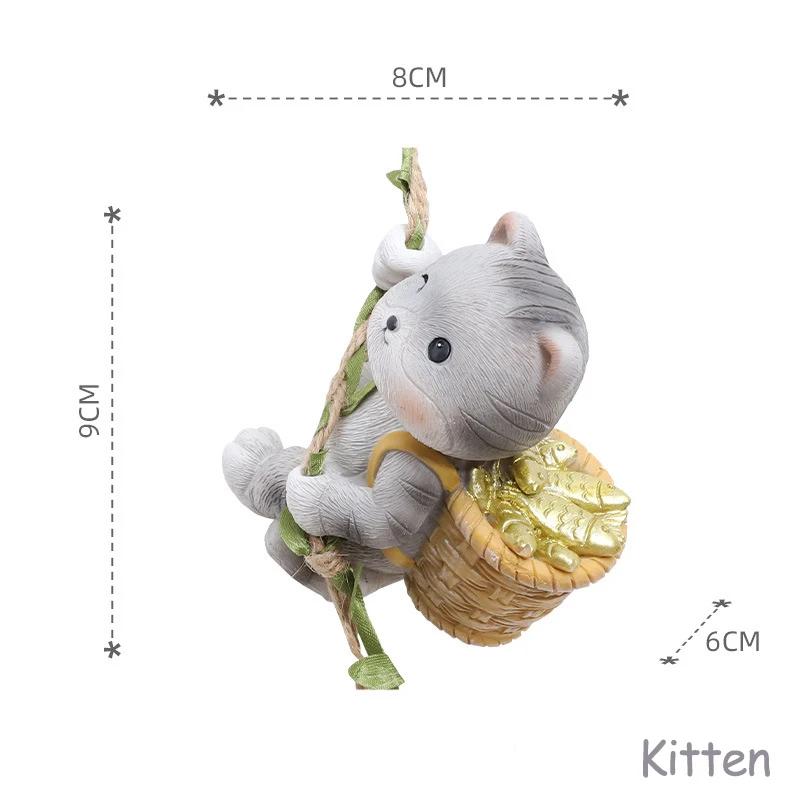 Swing Panda Statue, Hanging Animal Ornament, Swinging Kitten Puppy Koala Figurine for  Lawn Garden Courtyard Terrace Patio Tree