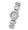 ANNE CLARK Watch 1008 Series Natural Shell Dial Natural Diamond Moving Stone Bracelet Women's (Silver/White Dial)