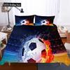 Постельное белье из микрофибры, футбольные комплекты пододеяльников для мальчика с принтом, футбольный комплект постельного белья с одеялом, набор из трех предметов, мужское постельное белье