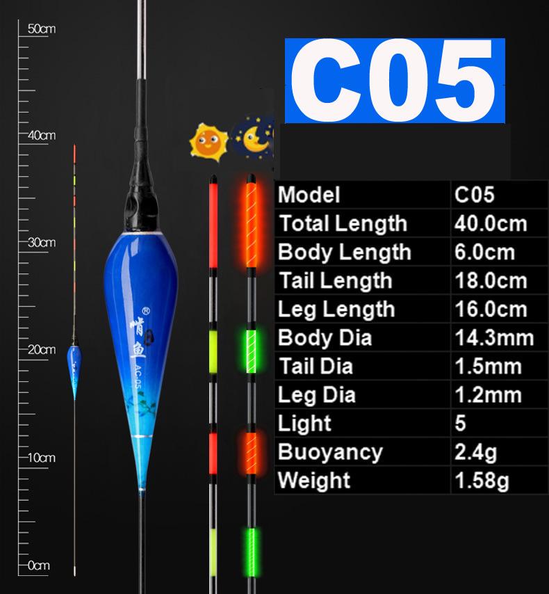 JIGEECARP 1pc New Nano Fishing Float Shadowless Super-bright and Ultra-Sensitive Electronic Float Day Night Usable Float Tackle