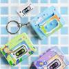 Retro Cassette Recorder Toy 10 Songs Play/Pause Function Tape Compartment Keychain Bag Decoration Fun Kids Voice Changer Pendant