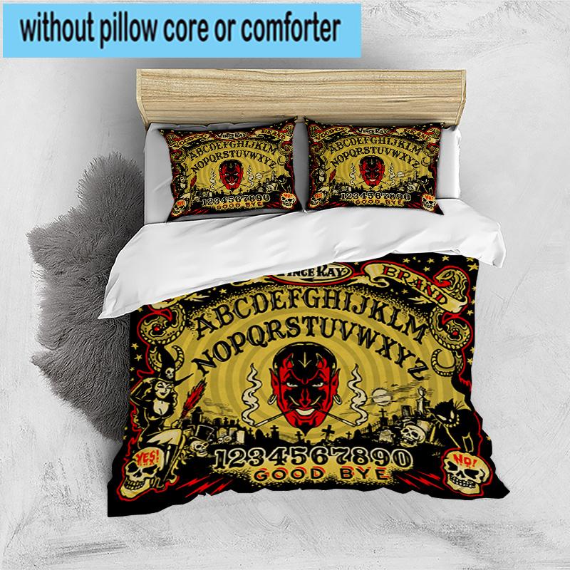 Ouija Board Spirit 3pcs Bedding,Including 1pc Duvet Cover And 2pcs Pillowcases Perfect for Christmas,Ideal for Bedroom, Dormitory