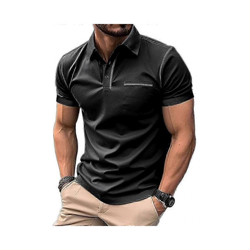 (XL, Black) Men's Short Sleeved Clothing
