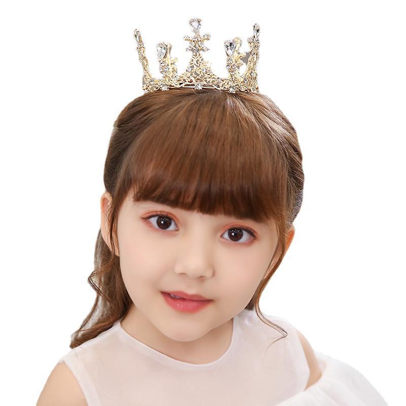 Детская корона-тиара для девочек, новая корона, обруч для волос с кристаллами, модель, аксессуары для подиума, заколка для волос принцессы