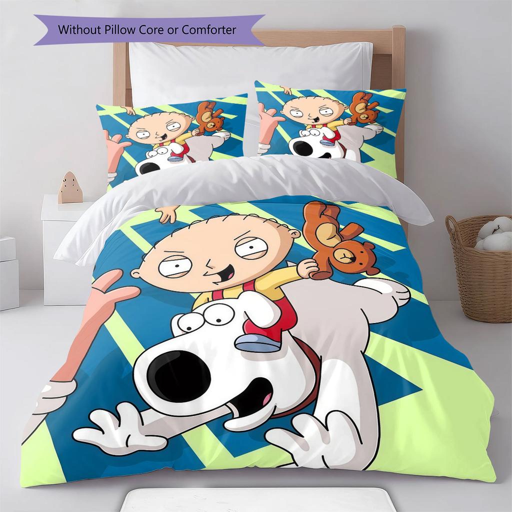 Brian Griffin Pattern Bedding Home Decoration Birthday Gift ( 1 duvet cover + 2 pillowcase, without core),fan merchandise.