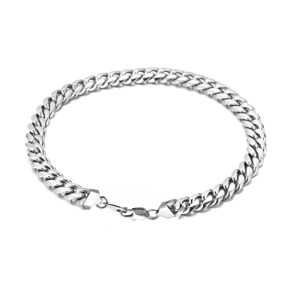 Punk Fashion 8mm Miami Curb Cuban Link Chain Bracelet Gold Silver Color Stainless Steel Hand Chains For Men Women Jewelry Gift