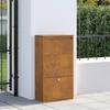 Parcel Drop Box with Door Rust Colored 44 x 22 x 82 cm Weatherproof Steel