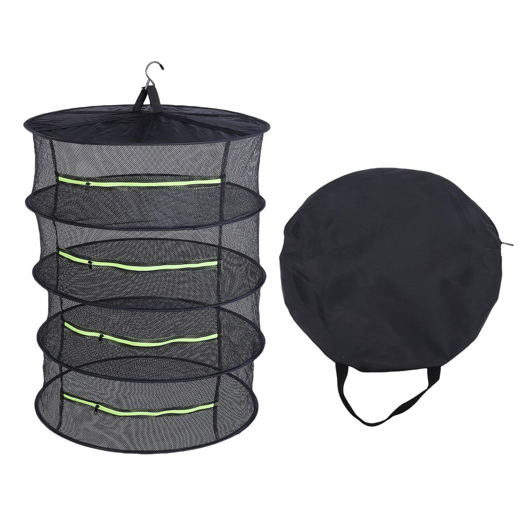 Подвесная сетчатая сушилка 4 слоя нейлон складная подвесная корзина сушильная сетка с молнией для растений цветов одежды