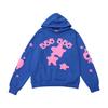 A high-quality SP5DER spider web foam printed hoodie, European and American large-size loose sweater.